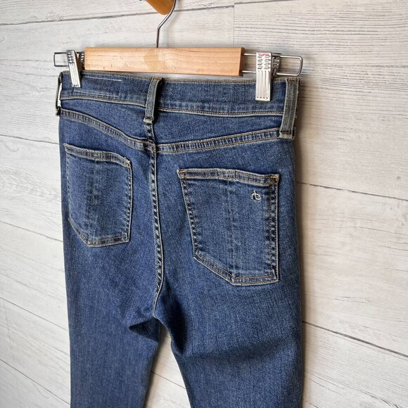 Rag & Bone Jeans Womens Size 26 Ankle Skinny in Clean Commodore Raw Hem & Slit - Picture 12 of 16